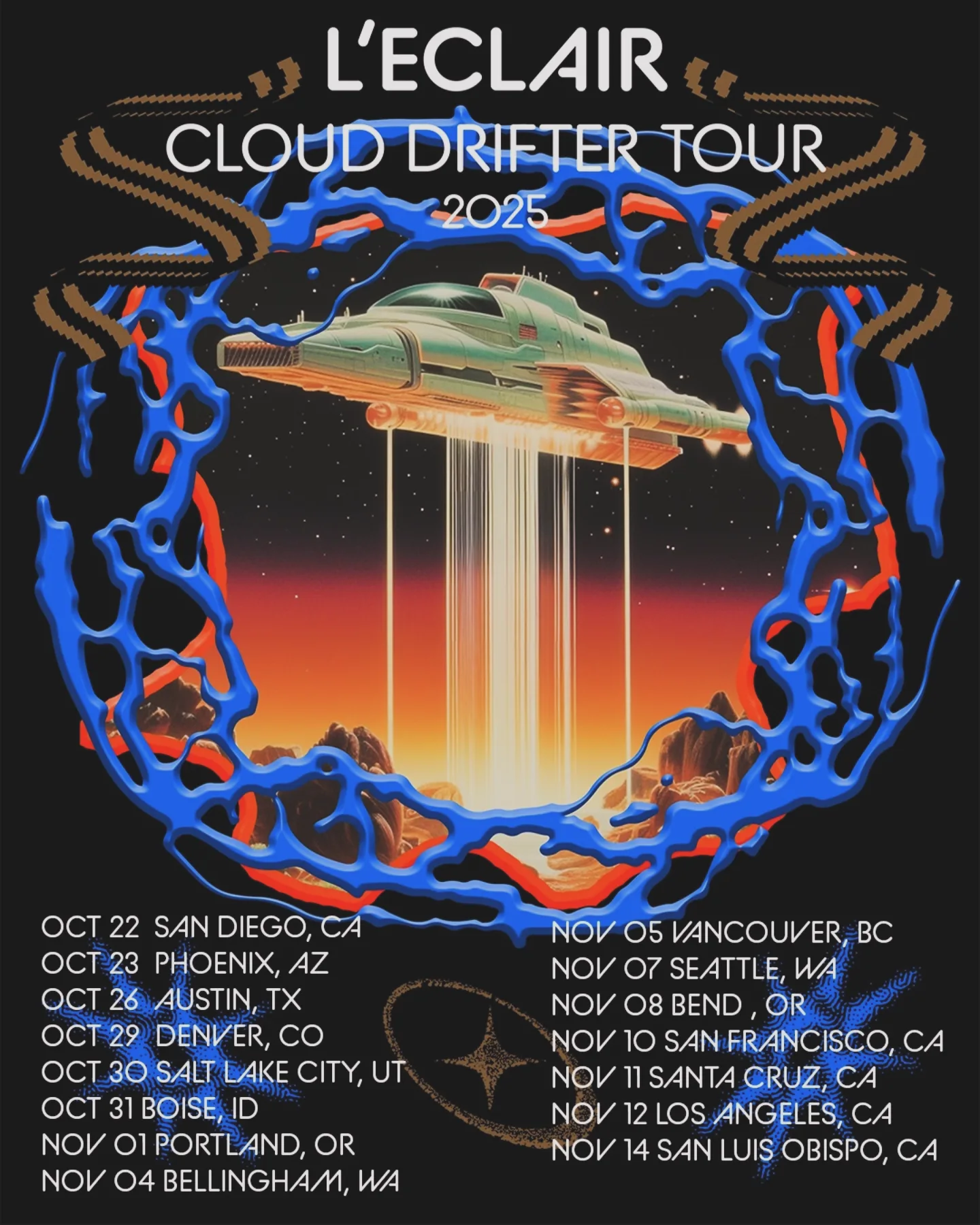 L'éclair Cloud Drifter Tour Poster 2025
