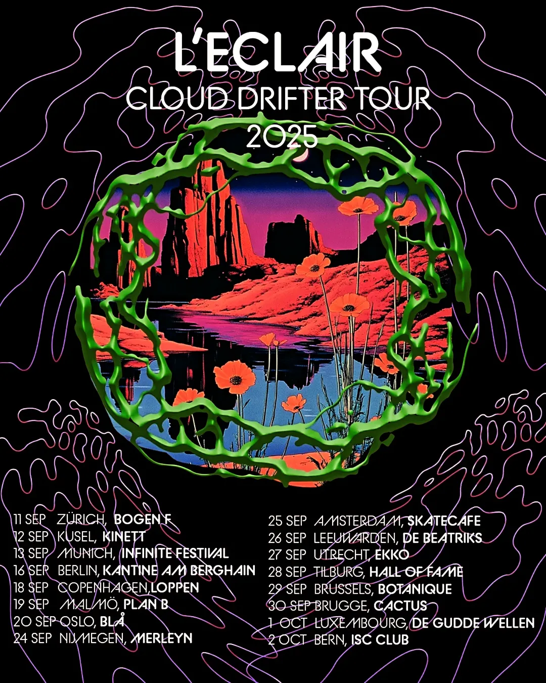 L'éclair Cloud Drifter Tour Poster 2025